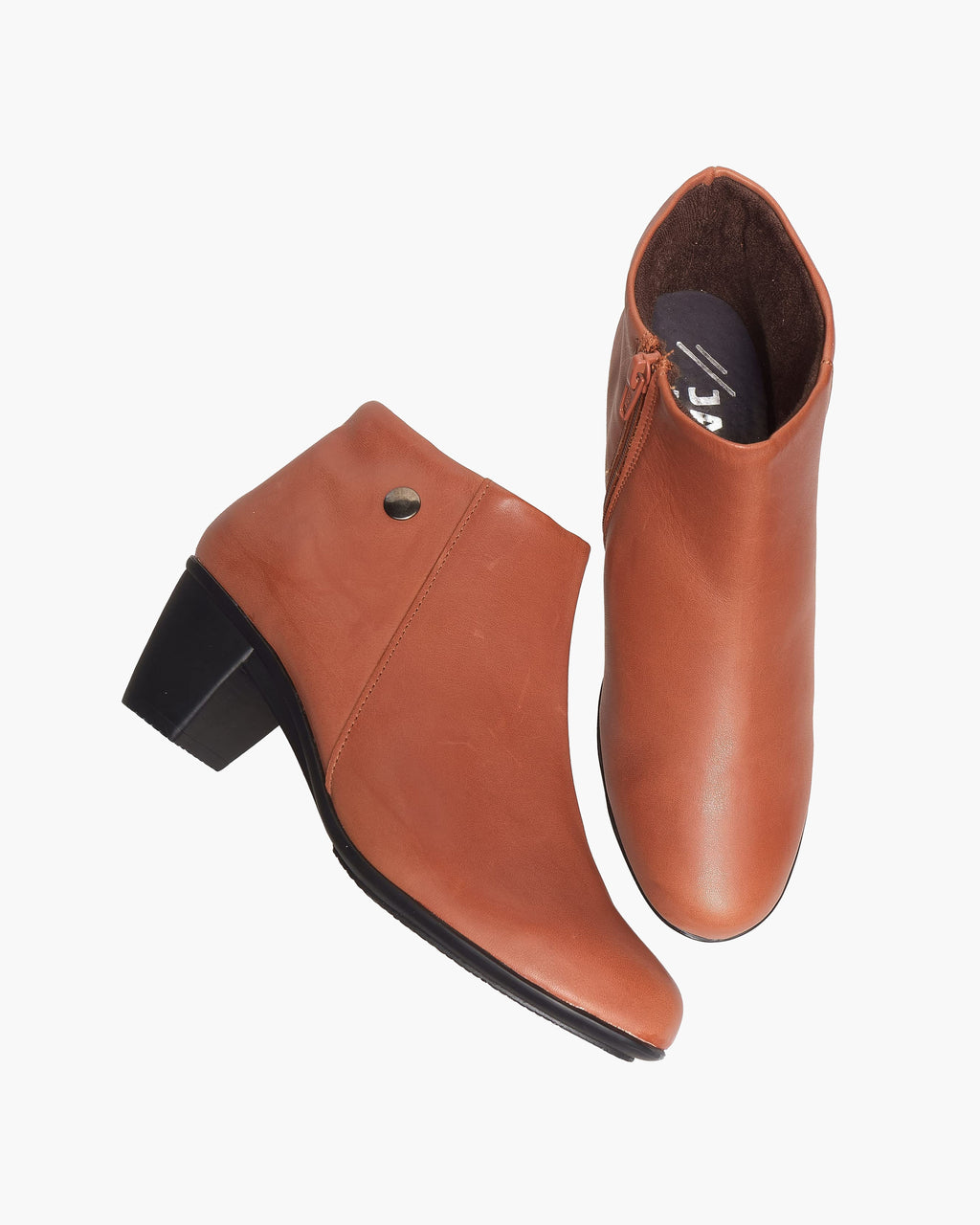 Botines mujer de piel con tacón o plataforma Botín cómodo de invierno y otoño Calzado artesanal de España tipo cuña o camperos en ante y cuero Elegantes e informales - Cuero