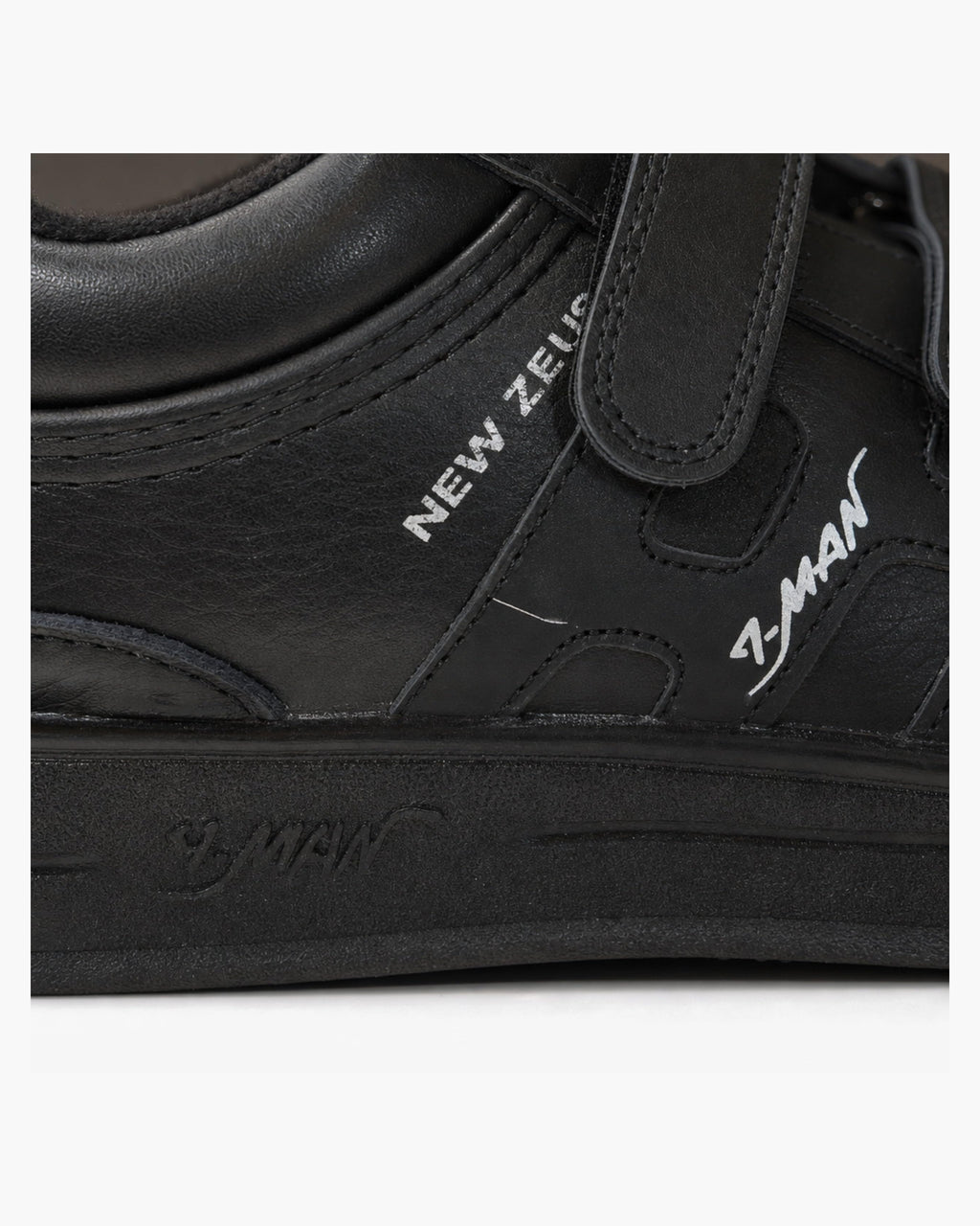Zapatillas Hombre de Piel con Cierre Autoadherente - Negro