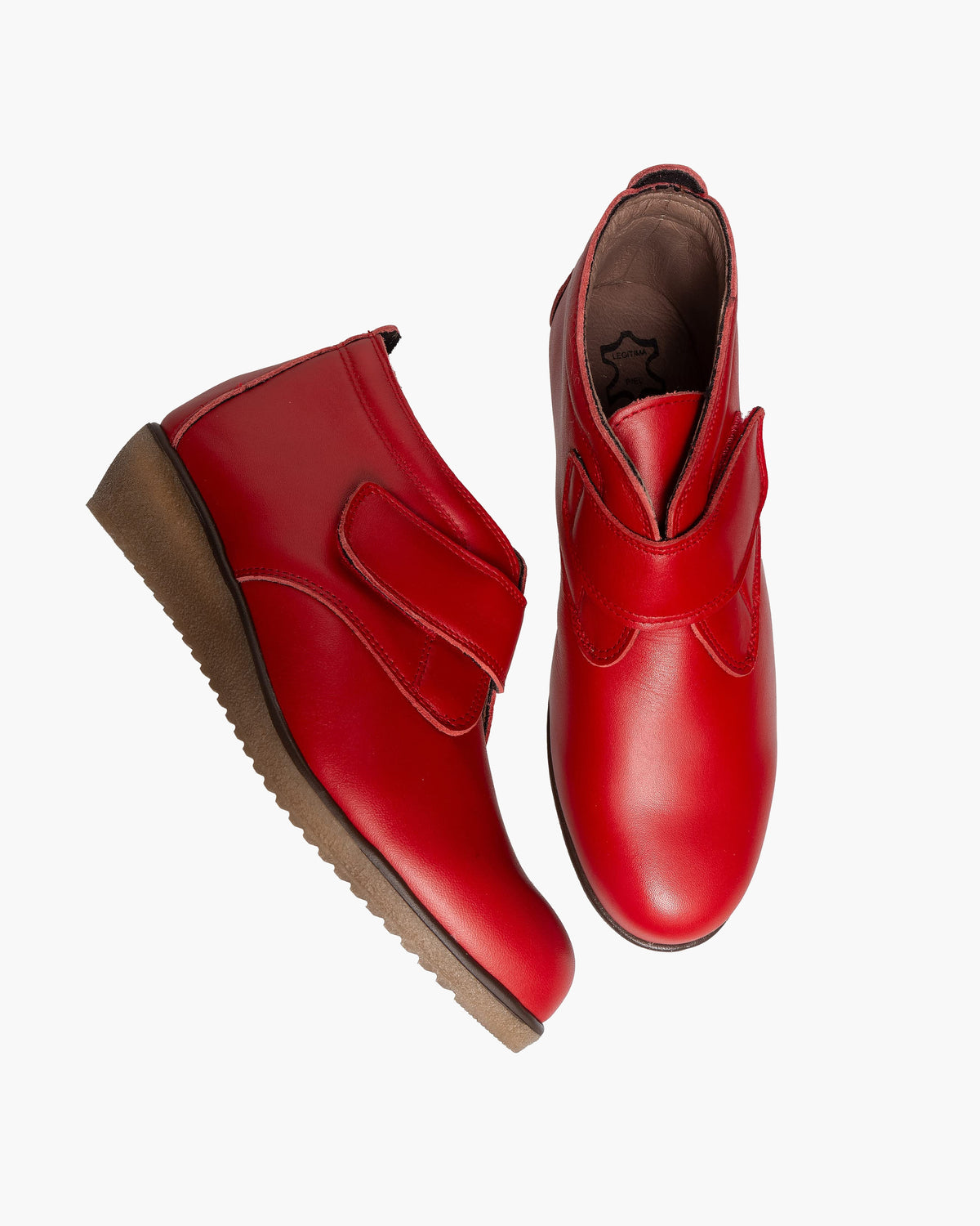 Botines mujer de piel con tacón o plataforma Botín cómodo de invierno y otoño Calzado artesanal de España tipo cuña o camperos en ante y cuero Elegantes e informales - Rojo