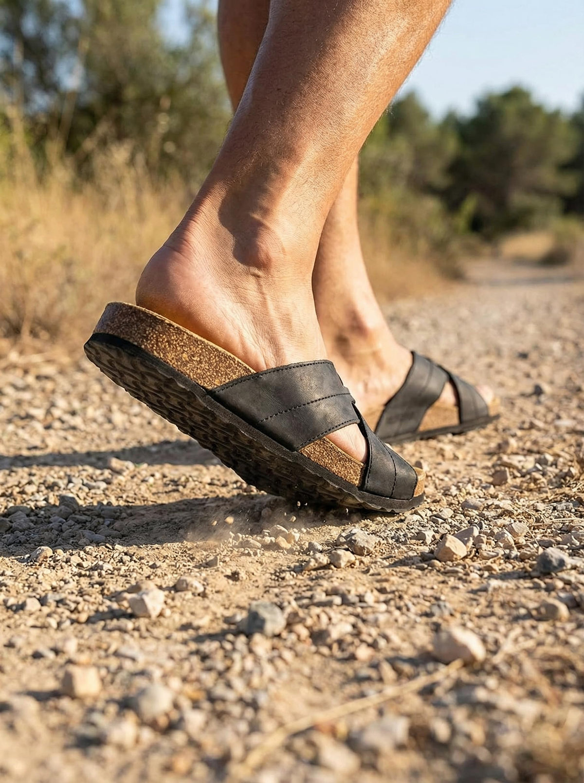 NOESLOMISMO BY DILEMA Sandalias de Hombre con Tiras Cruzadas y Plantilla Ergonómica | Suela Antideslizante y Flexible | Calzado Casual de Verano Fabricado en España para Playa y Ciudad - Negro
