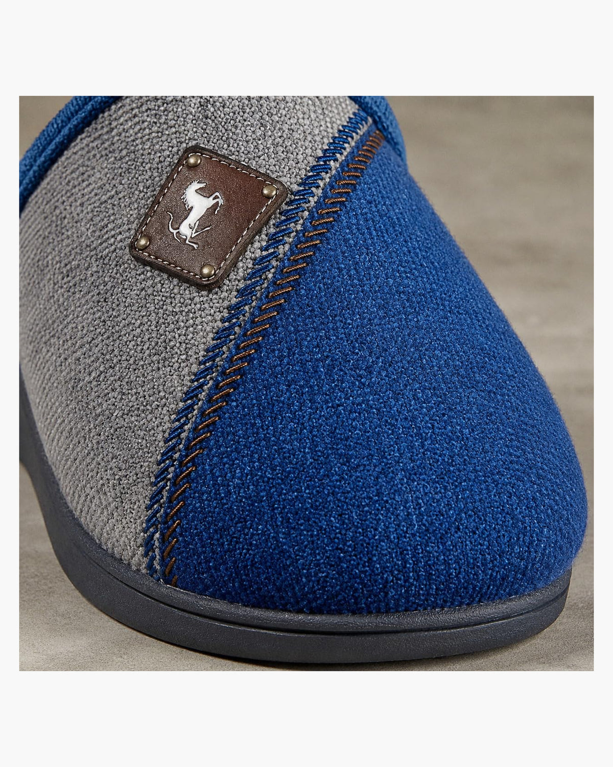 Zapatillas de Casa Hombre Cerradas de Felpa para Invierno, Azul - Azul