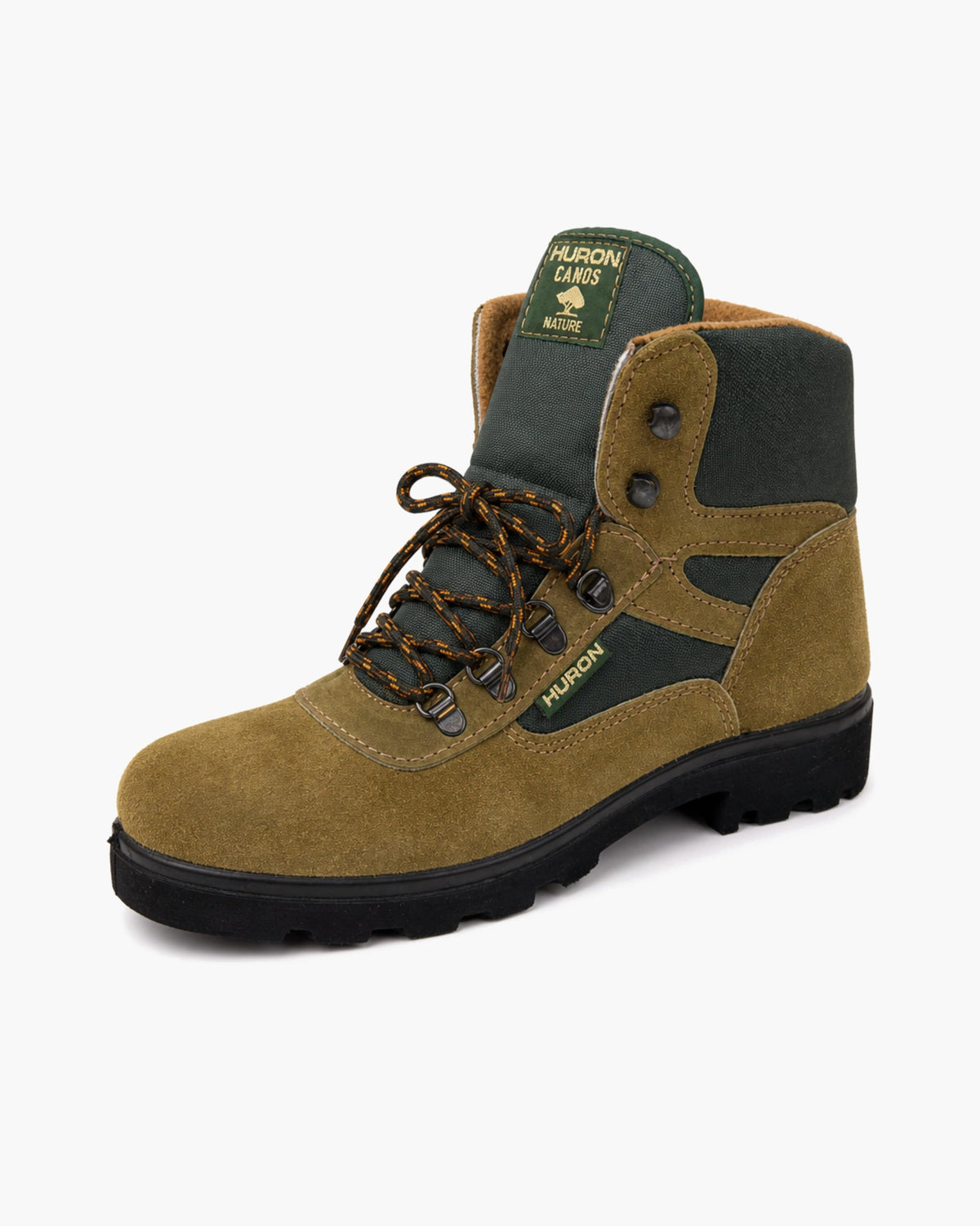 Botas de Montaña Mujer Impermeables de Cuero para Trekking, Verde - Kaki