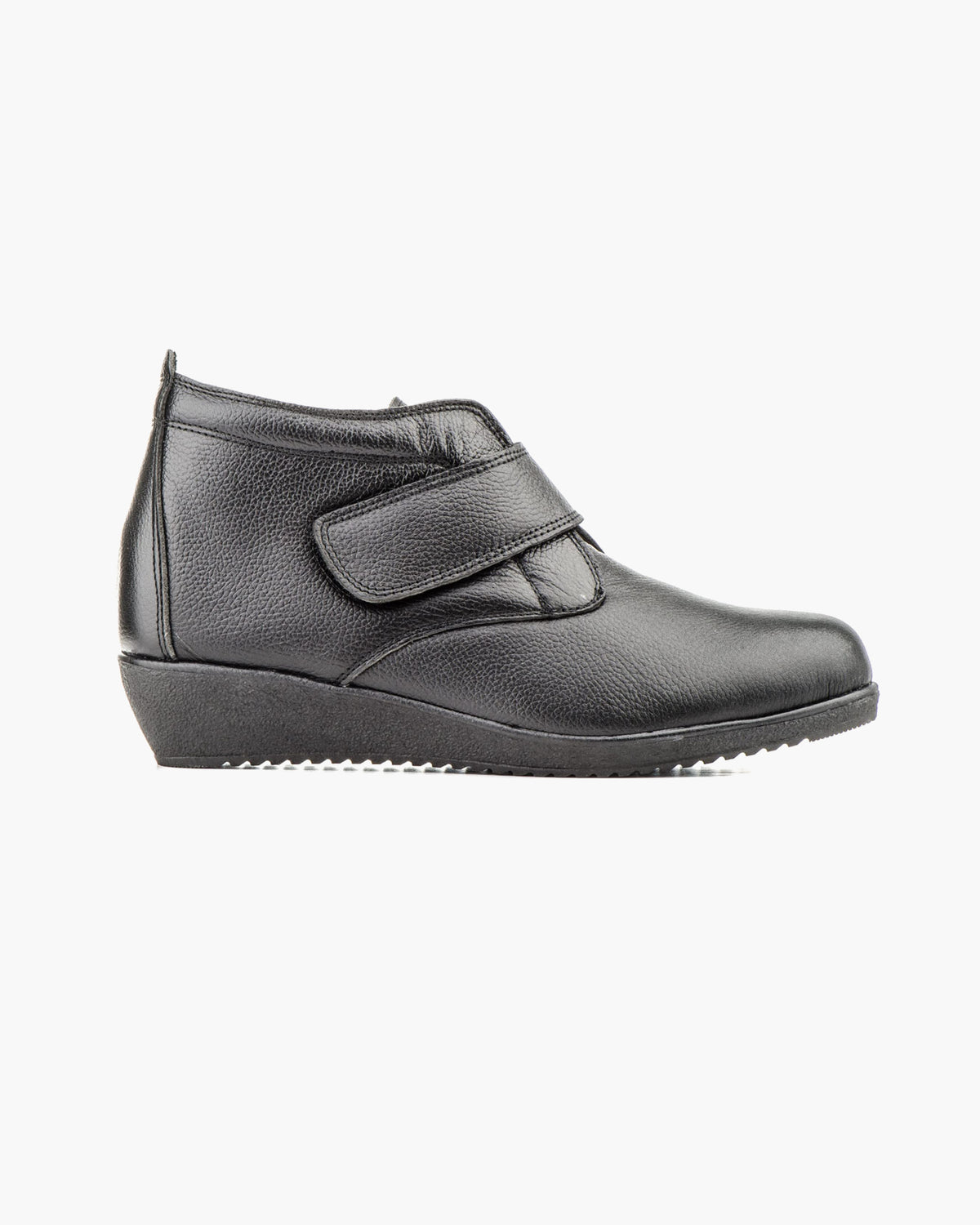 Botines mujer de piel con tacón o plataforma Botín cómodo de invierno y otoño Calzado artesanal de España tipo cuña o camperos en ante y cuero Elegantes e informales - Negro