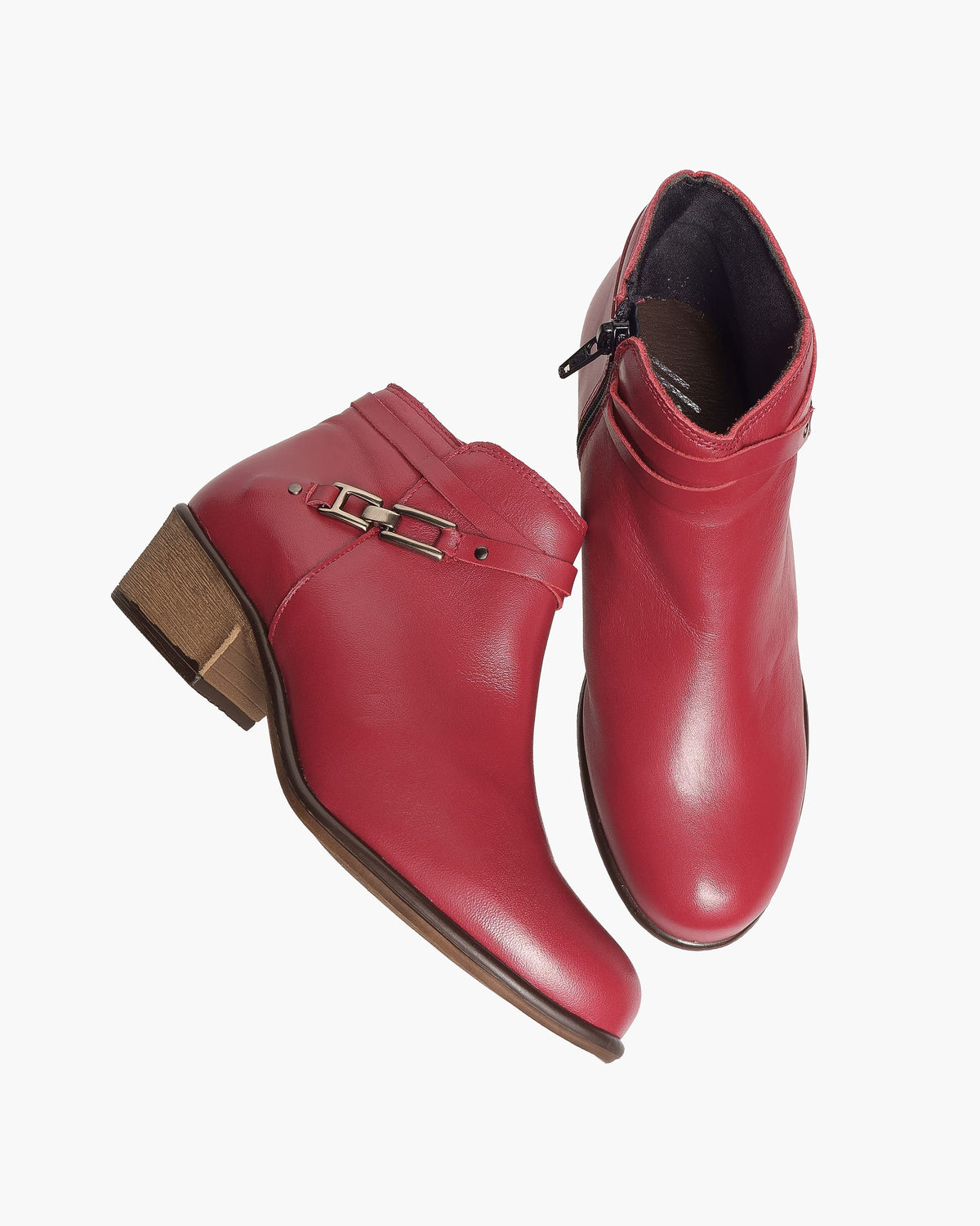 Botines mujer de piel con tacón o plataforma Botín cómodo de invierno y otoño Calzado artesanal de España tipo cuña o camperos en ante y cuero Elegantes e informales - Burdeos