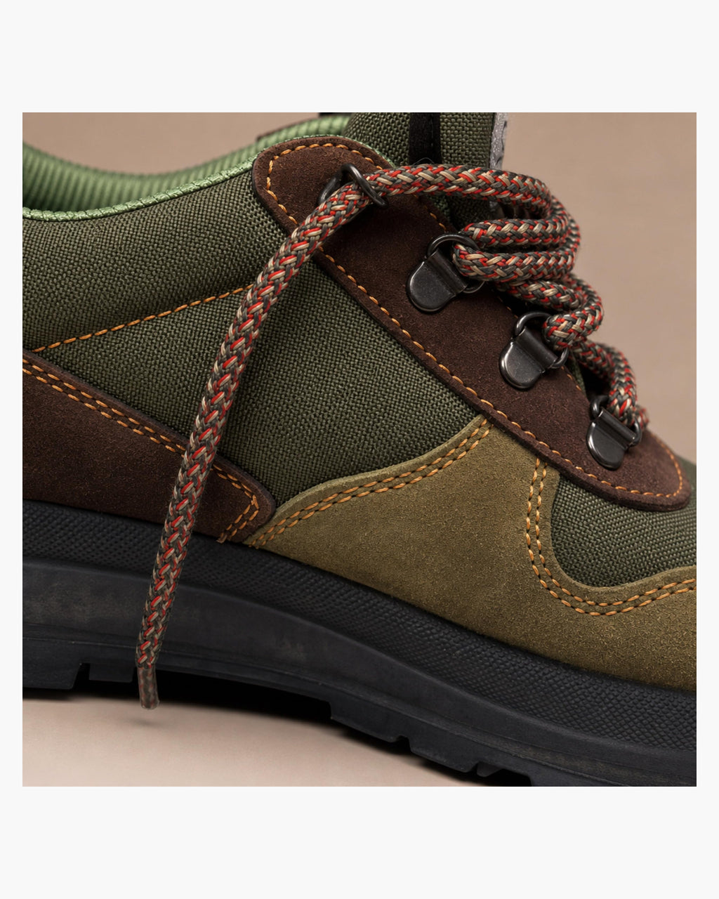 Zapatillas Trekking Mujer Impermeables de Piel, Verde y Marrón - Kaki-Serraje
