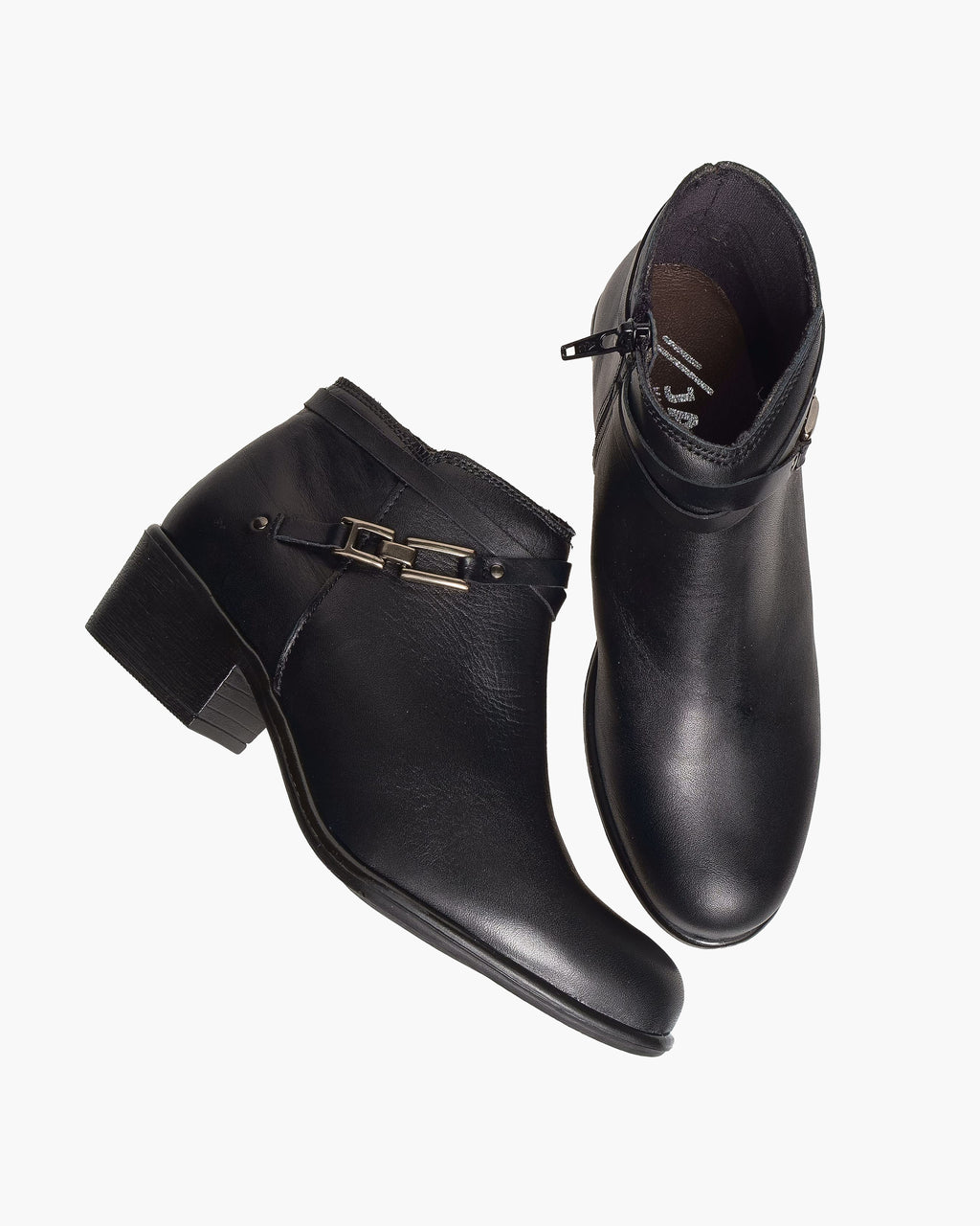 Botines mujer de piel con tacón o plataforma Botín cómodo de invierno y otoño Calzado artesanal de España tipo cuña o camperos en ante y cuero Elegantes e informales - Negro