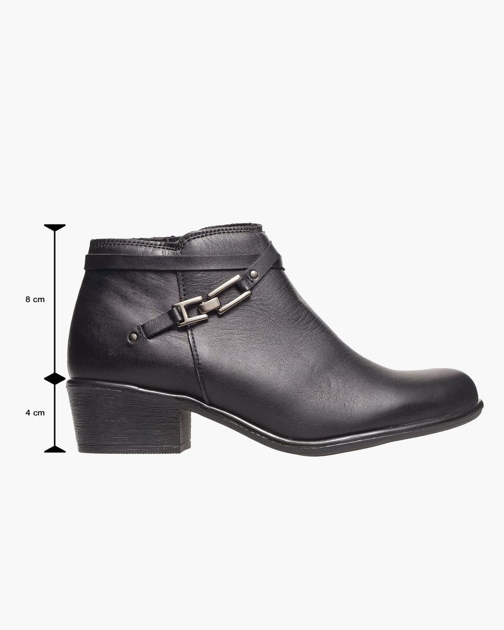 Botines mujer de piel con tacón o plataforma Botín cómodo de invierno y otoño Calzado artesanal de España tipo cuña o camperos en ante y cuero Elegantes e informales - Negro