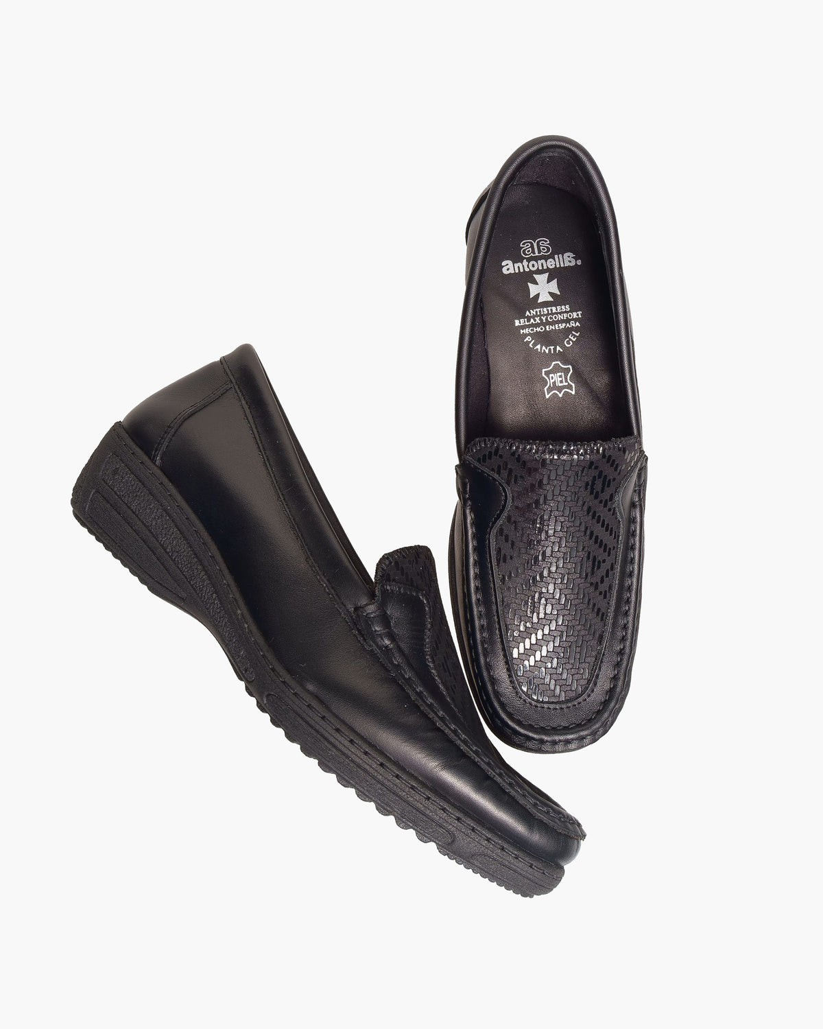 Mocasines para Mujer de Piel cómodos Zapatos clásicos de Vestir y Casual Zapatillas 24 Horas señora Calzado de Verano e Invierno Tipo Penny en Gamuza - Negro