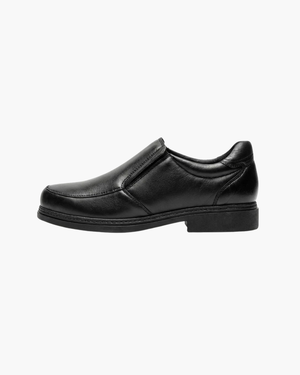 Zapatos de vestir de cuero negros para hombre sin cordones - Negro