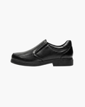 Zapatos de vestir de cuero negros para hombre sin cordones - Negro