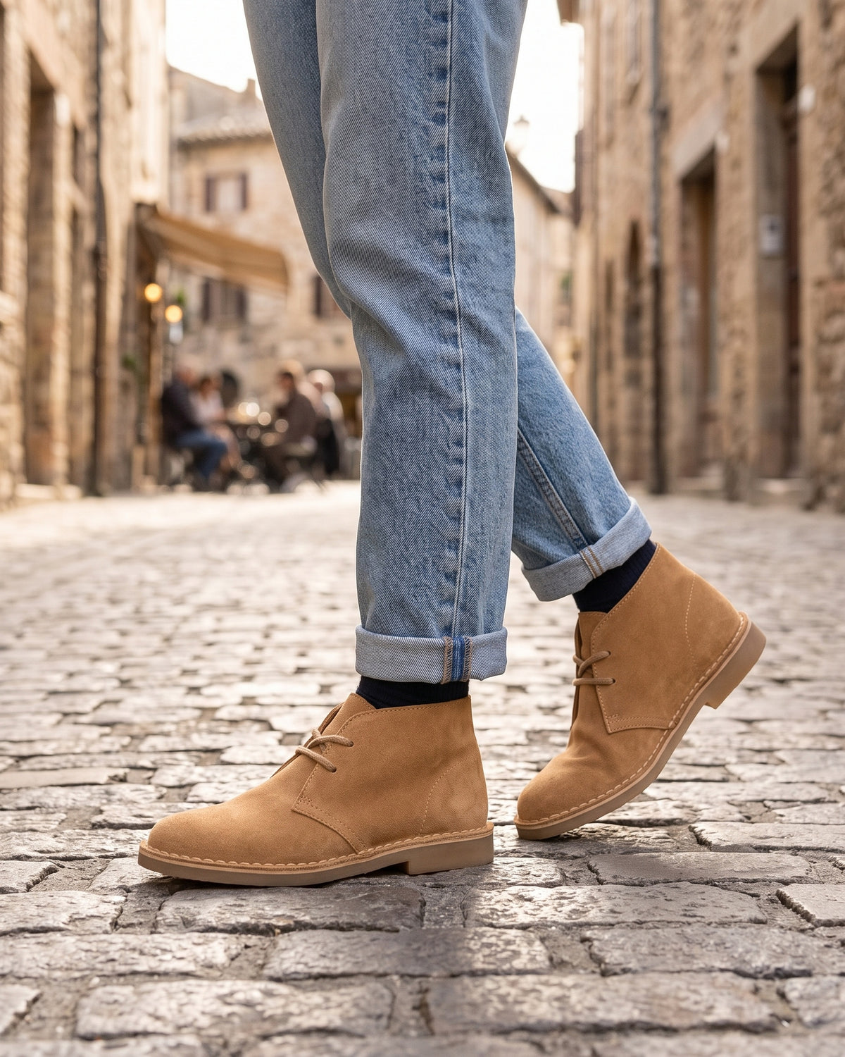 Lifestyle sin rostros — Botas Safari para Mujer con Cordones – Tostado